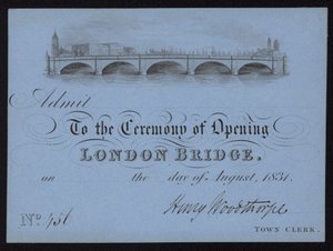 Vstupenka na otevření London Bridge od English School