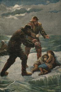 Včasná záchrana (barevná litografie) od English School