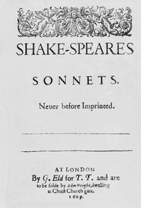 Titulní strana Shakespearových sonetů od English School