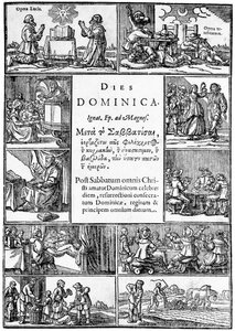 Titulní strana k Thomas Youngs Dies Dominica, 1639 od English School