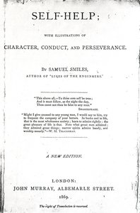 titulní strana pro svépomoc; s ilustracemi charakteru, chování a vytrvalosti od Samuela Smilese, vydáno 1869, (tištěný papír) od English School