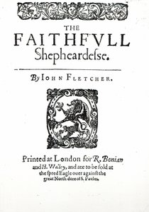 Titulní list k The Faithfull Shepherdess od Johna Fletchera, cca 1609 (tisk) od English School