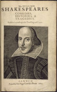 Titulní strana s portrétem Shakespeara, od 