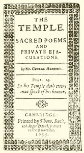Titulní strana George Herberts The Temple od English School