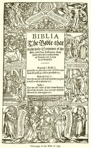 Titulní strana Bible z roku 1535 od English School
