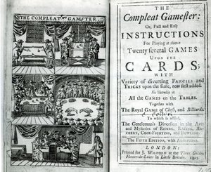Titulní strana pátého vydání The Compleat Gamester, připisovaná Charlesi Cottonovi (1630-87), pub. 1725 od English School