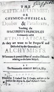 Titulní strana knihy The Sceptical Chymist od Roberta Boyla, 1661 (tisk) od English School