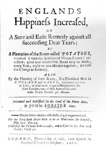 Titulní strana k Englands Happiness Zvýšená od Johna Forstera, publikoval v roce 1664 (tištěný papír) od English School