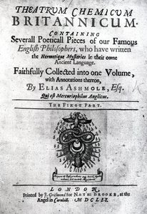 Titulní strana Theatrum Chemicum Britannicum od Eliase Ashmola, 1652 (tisk) od English School
