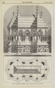 Tomb, Middleton Cheney, Oxon, pan W Wilkinson, architekt (rytina) od English School