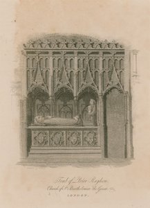 Hrobka převora Rayhere, kostel svatého Bartoloměje Velikého, Smithfield od English School