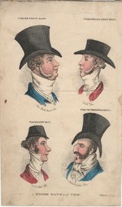 Tonish klobouky a kravaty, kolem 1815-20 od English School