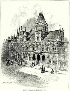 Radnice, Northampton (rytina) od English School