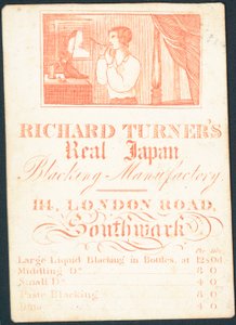Obchodní karta, Richard Turners Real Japan Blacking Manufactory od English School