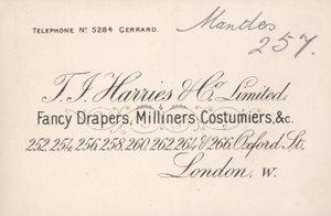 Obchodní karta, T J Harries & Company Limited od English School