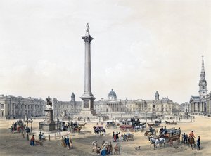 Trafalgarské náměstí s Národní galerií a kostelem svatého Martina od English School