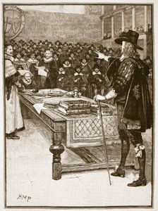 Karlův proces, ilustrace z Cassells Illustrated History of England (sépiová fotografie) od English School