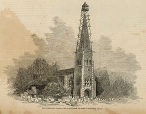 Trigonometrická observatoř postavená nad věží wimbledonského kostela od English School