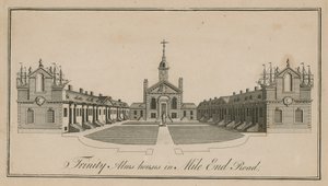 Trinity Alms Houses v Mile End Road od English School