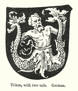 Triton, se dvěma ocasy, německy (rytina) od English School