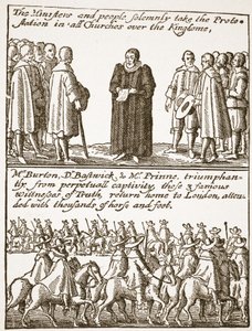 Pravdivé informace o počátku a příčině všech našich potíží: jak se vylíhly a jak jim zabránit, z puritánského pamfletu z roku 1648, ilustrace z anglikánské církve: Dějiny pro lidi od H.D. od English School
