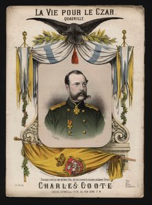 Ruský car Alexandr II., obálka La Vie pour le Czar, čtveřice od Charlese Cootea od English School
