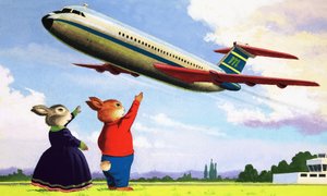 Tufty mává na letadlo od English School