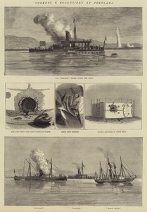 Turrets v Broadsides v Portlandu (rytina) od English School