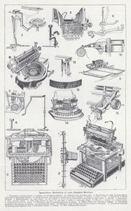 Psací stroje, mechanismus některých standardních strojů (litho) od English School