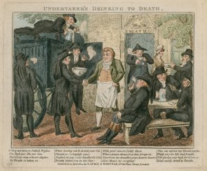 Hrobáři se slaví v Deaths Door, Battersea Rise, Surrey od English School