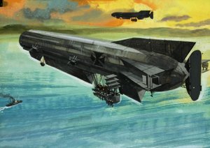 Neidentifikovaný balónek ve stylu Zeppelin od English School