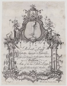 Čalouník, Robert Legg, vizitka od English School