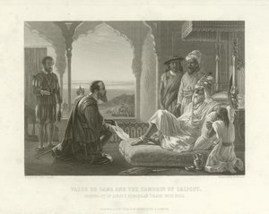 Vasco da Gama a Zamorin z Calicut, 1498 od English School