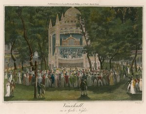 Vauxhall Gardens, Londýn, během slavnostního večera od English School