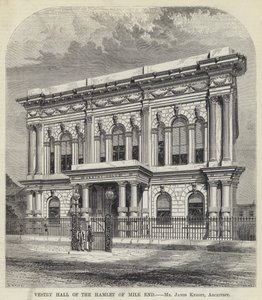 Vestry Hall of the Hamlet of Mile End (rytina) od English School