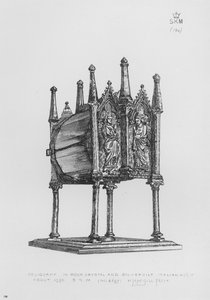Victoria And Albert Museum: Relikviář, v křišťálu a stříbrném zlacení, italsky, asi 1350 od English School