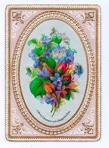 Viktoriánské vánoční přání, kolem roku 1880 od English School