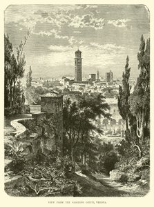 Pohled z Giardino Giusti, Verona od English School