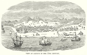 Pohled na Kalichut v 15. století (rytina) od English School