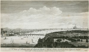 Pohled na Londýn z kostela Lambeth od English School