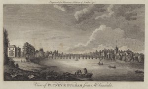 Pohled na Putney a Fulham z pana Vannecka (rytina) od English School