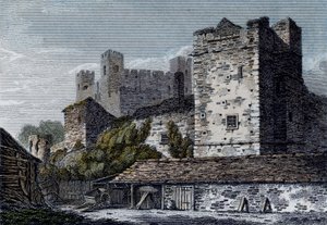 Pohled na hrad Rochester, Kent. c.1830 od English School