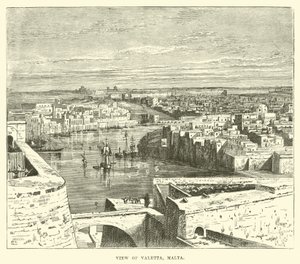 Pohled na Vallettu, Malta od English School