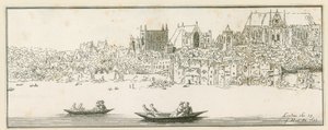 Pohled na Westminsterský palác v Londýně 27. března 1652 od English School