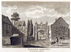 Pohled na Wincheap Gate, 1784 od English School