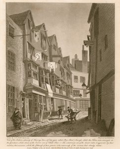 Pohled na jižní konec Thieving Lane (z posledních let nazývaný Bow Street) od English School