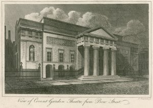 Pohled na exteriér divadla Covent Garden v Londýně z Bow Street od English School