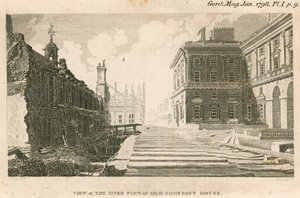 Pohled na vnitřní část starého Somerset House, Strand, Londýn od English School