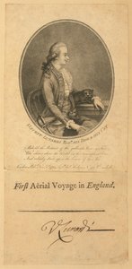 Vincent Lunardi, 1784 (tehovaná rytina) od English School