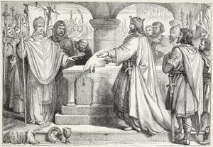 Návštěva Karla Velikého u papeže, ilustrace z Dějin protestantismu od Jamese Aitkena Wylie (1808-1890), hospoda. 1878 od English School